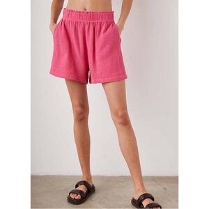 Rails Leighton High Waist Organic Shorts In Hibiscus Size S